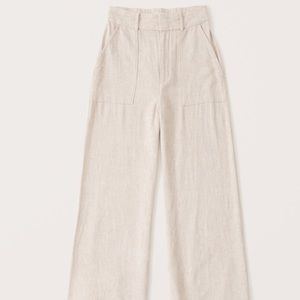 Linen-blend wide leg pant